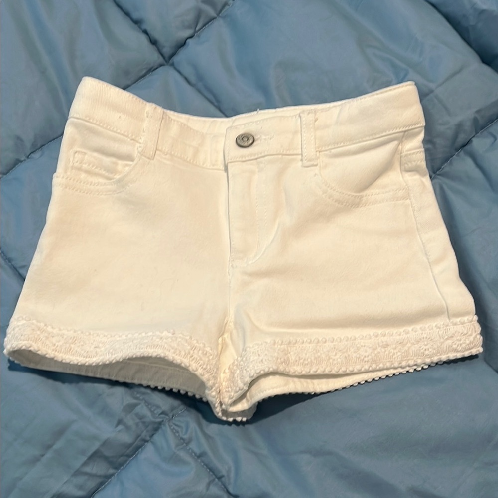 Janie and Jack White Textured Cotton Shorts